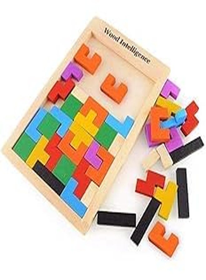 Aldea Baby Tuck Wood Intelligence Brain Games,Mini Travel Puzzles for Kids, Building Blocks Teasers Educational Toy, Childrens Board Game 40 Pcs Puzzle Indoor | Outdoor - Image 1